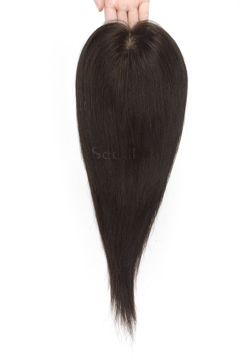 Flavia Silk Top Remy Hair Topper Naturel Noir