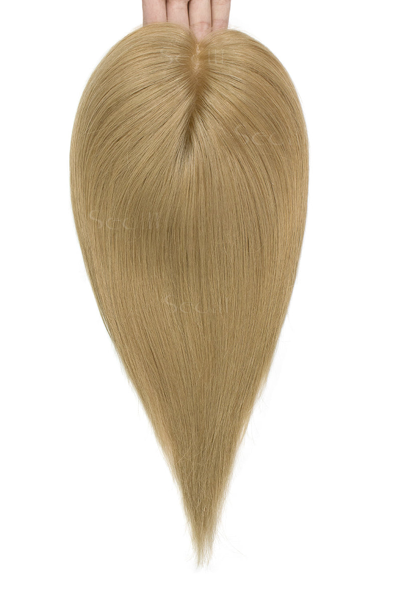 Flavia Silk Top Remy Human Hair Topper Dark Blonde 