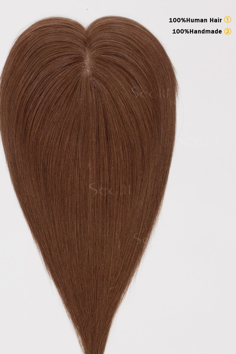 Heart-shaped brown hairpiece with &