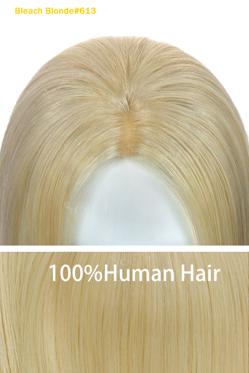 Flavia Silk Top Remy Human Hair Topper Blonde 