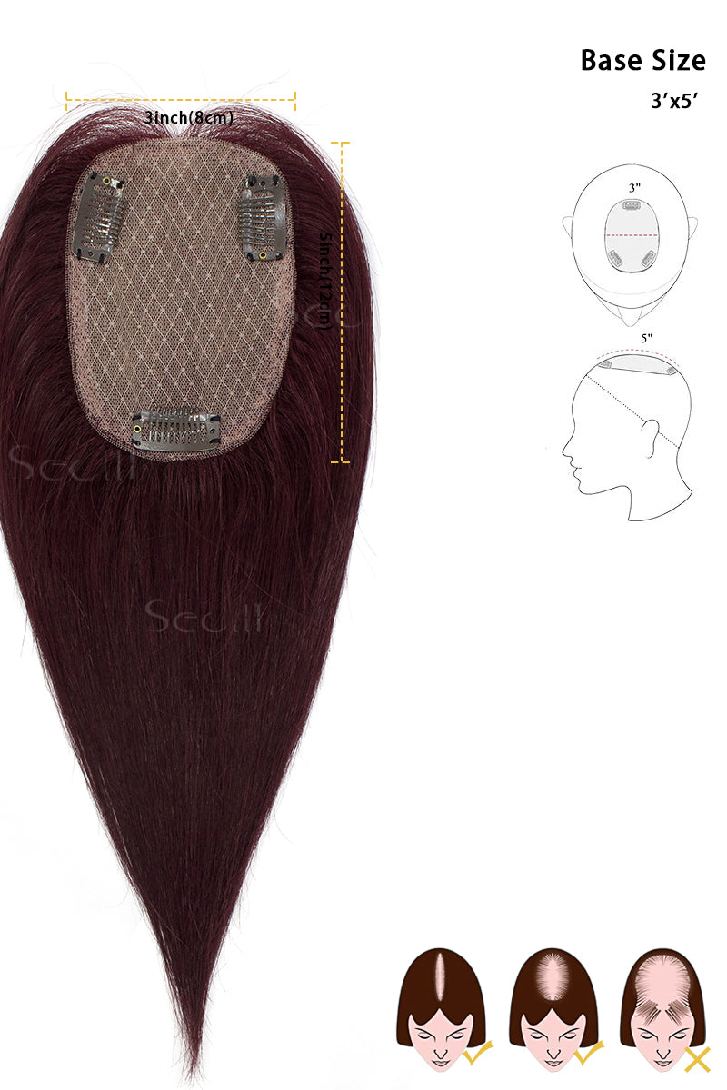 Flavia Silk Top Remy Cheveux Humains Rouge Vin 