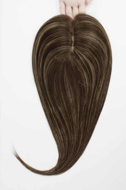 Flavia Silk Top Remy Human Hair Topper Dark Mousse Brown