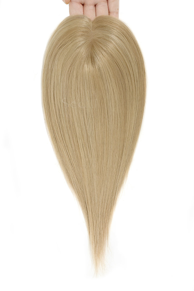 Flavia Silk Top Remy Human Hair Topper Dark Blonde with Light Blonde 