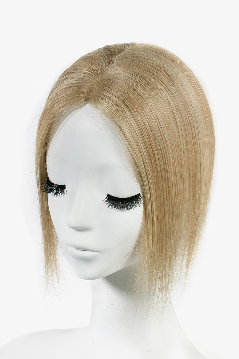 Flavia Silk Top Remy Cabelo Humano Topper Loiro Escuro com Loiro Claro 
