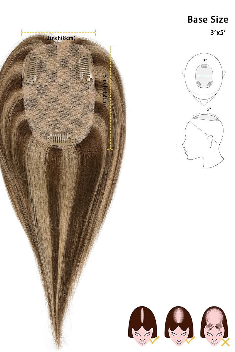 Flavia Silk Top Remy Hair Topper Naturel Noir