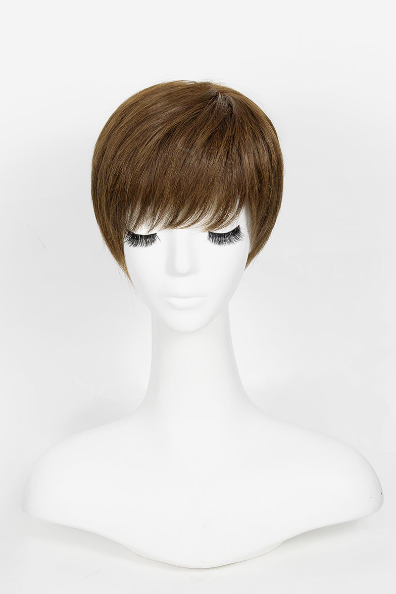 Libby Glueless Full Lace Human Hair Bob Wig on a mannequin head against a white background