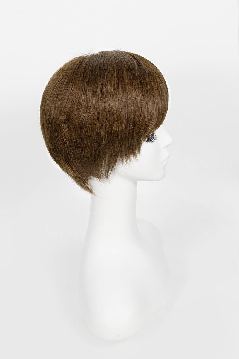 Libby Glueless Full Lace Human Hair Bob Wig on a mannequin head against a white background