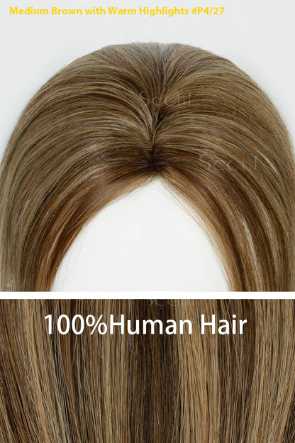 Magic Pixie Hair Topper Medium Brown with Warm Highlights 