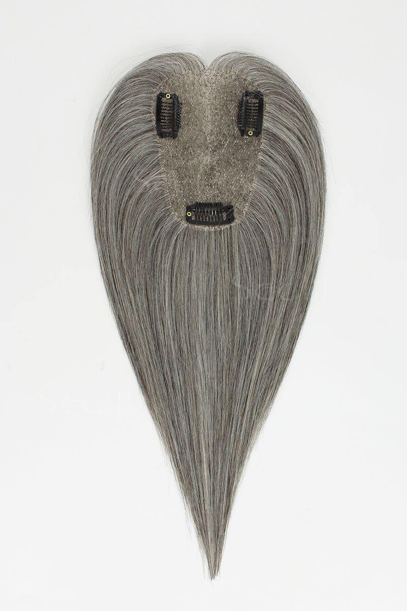 Mona Human Hair Topper Medium Grey