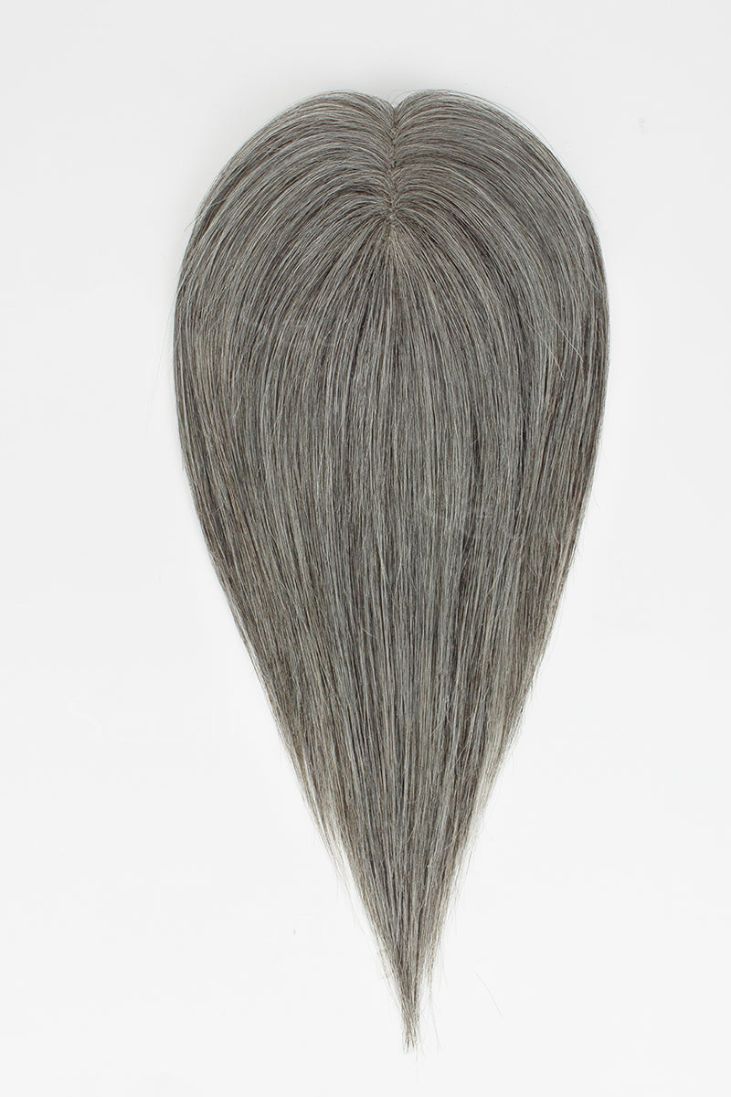 Mona Human Hair Topper Medium Grey