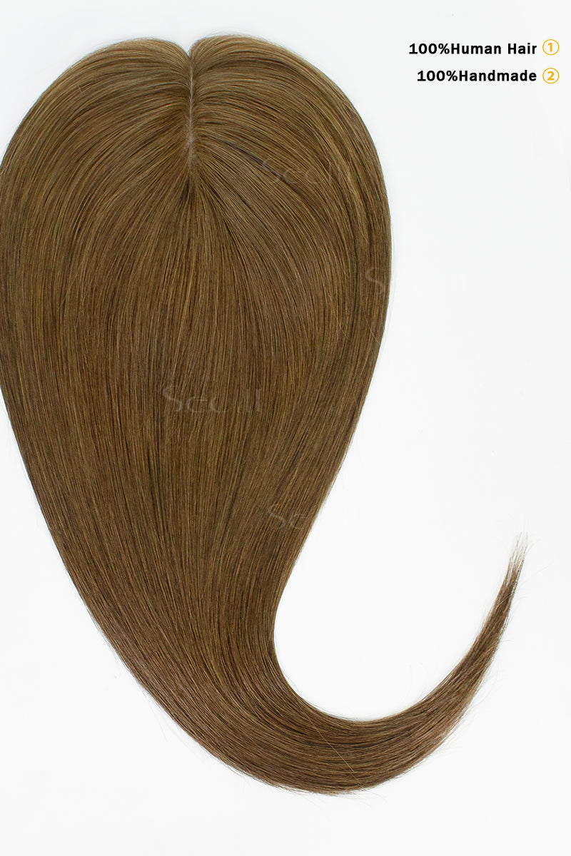 Metis Toppers Cheveux Humains Crown Topper Extensions de Cheveux Brun Clair 