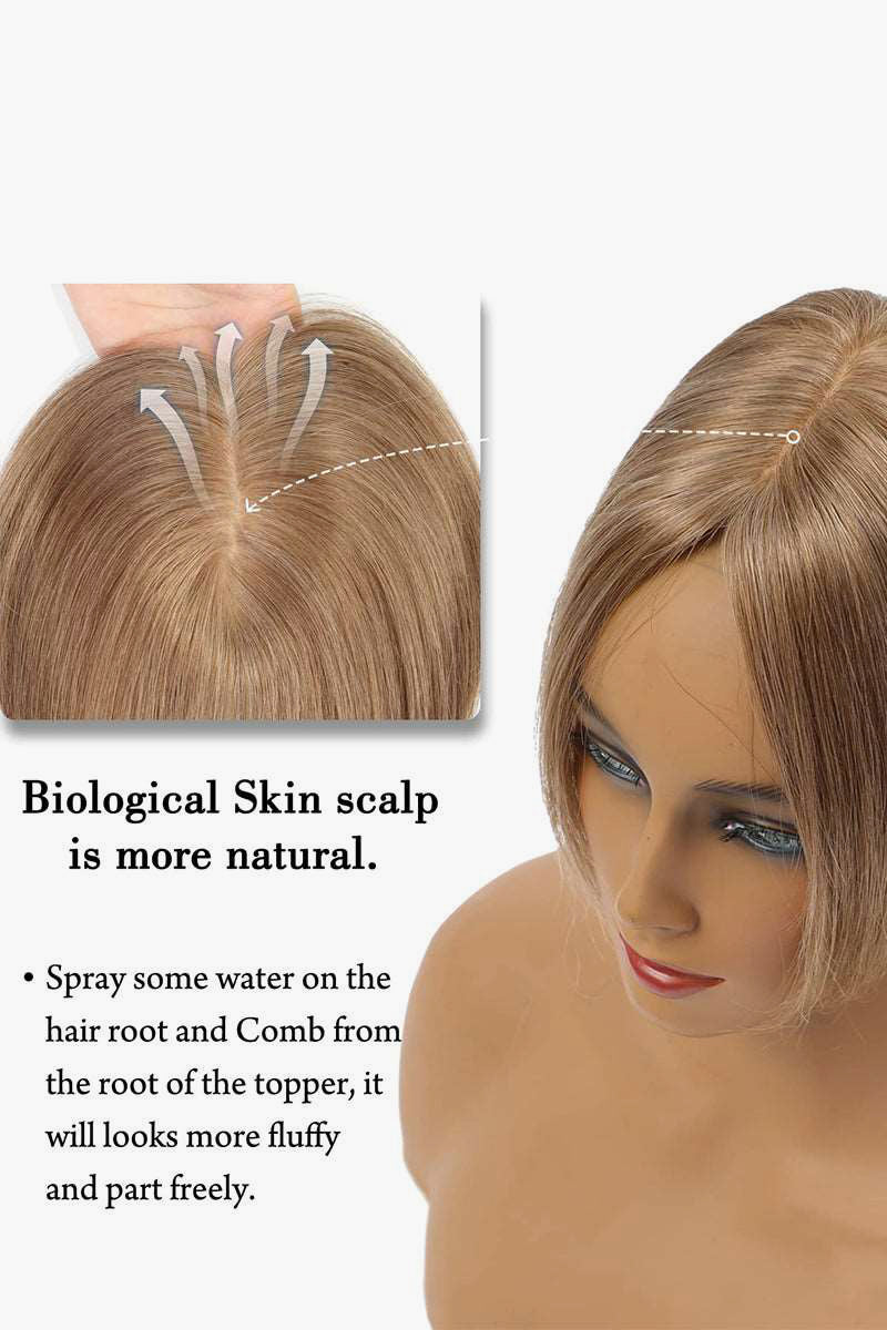 Metis Human Hair Toppers Crown Topper Hair Extensions Extra Light Brown 