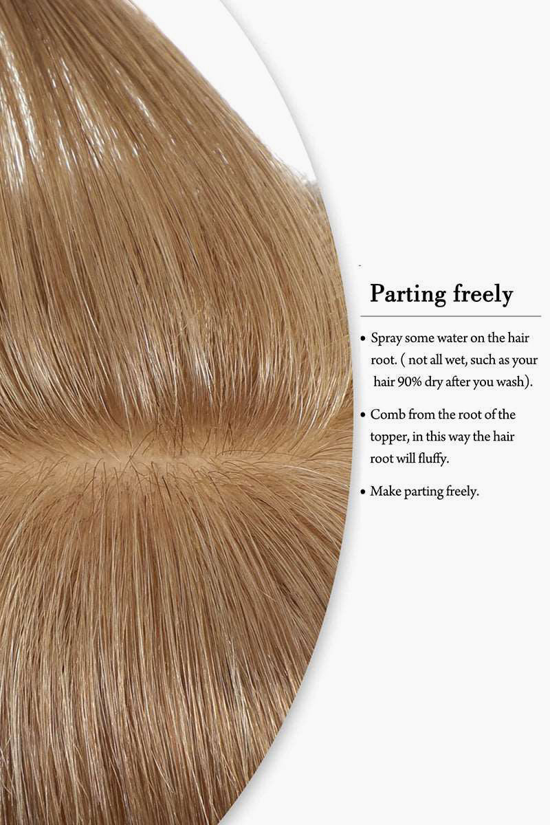 Metis Human Hair Toppers Crown Topper Hair Extensions Extra Light Brown 
