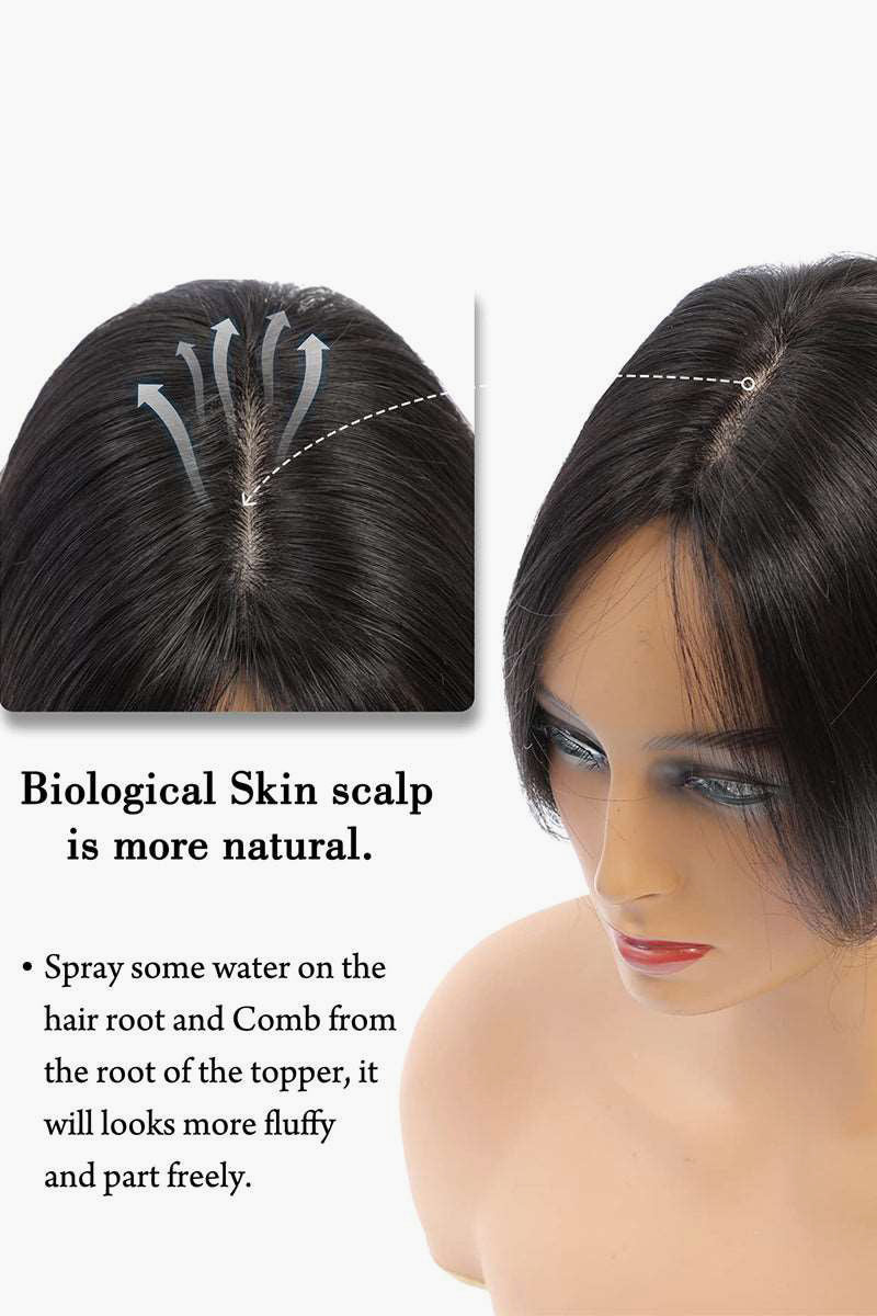 Metis Human Hair Toppers Crown Topper Hair Extensions Natural Black 