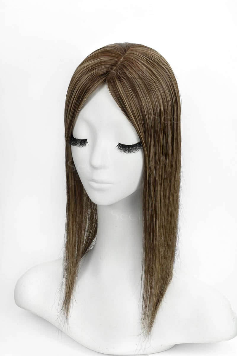 Metis Human Hair Toppers Crown Topper Medium Mousse Brown