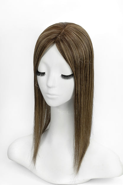 Metis Human Hair Toppers Crown Topper Medium Mousse Brown