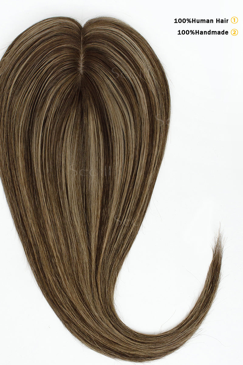 Metis Human Hair Toppers Crown Topper Medium Mousse Brown