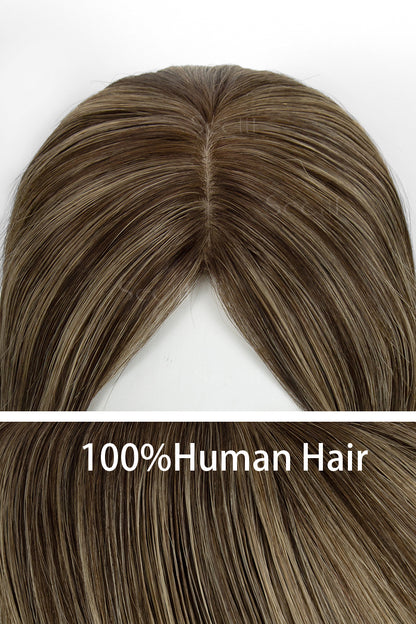 Metis Human Hair Toppers Crown Topper Medium Mousse Brown