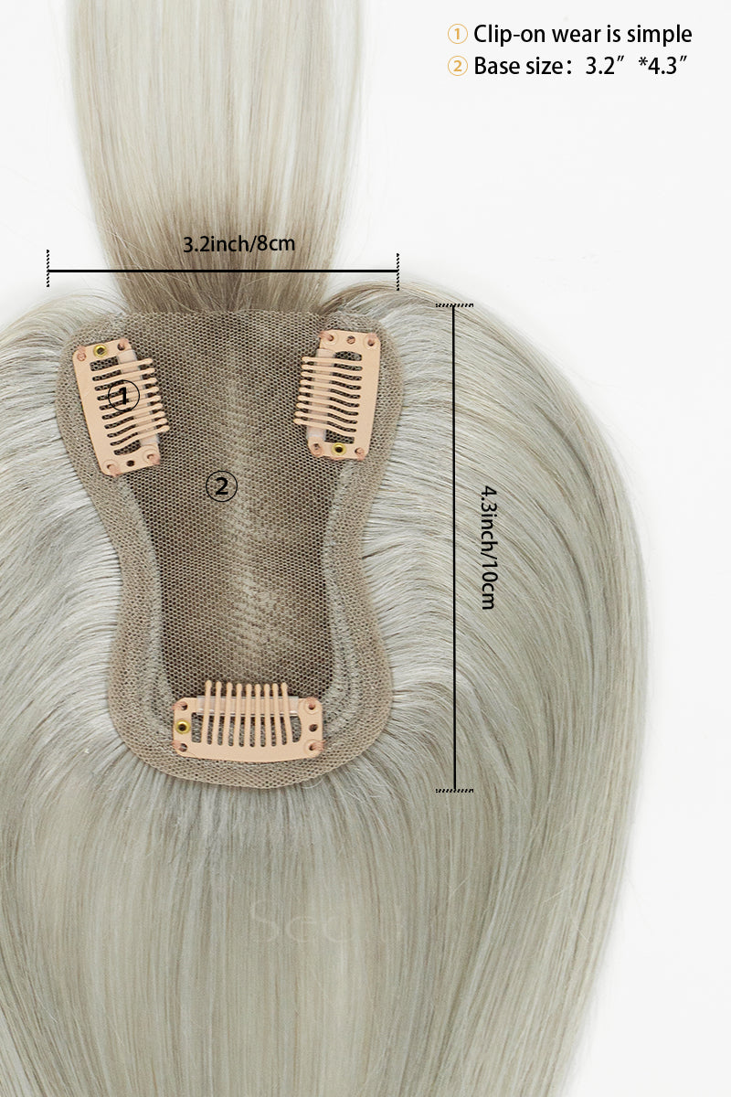 Mona-B human hair topper close-up detail view