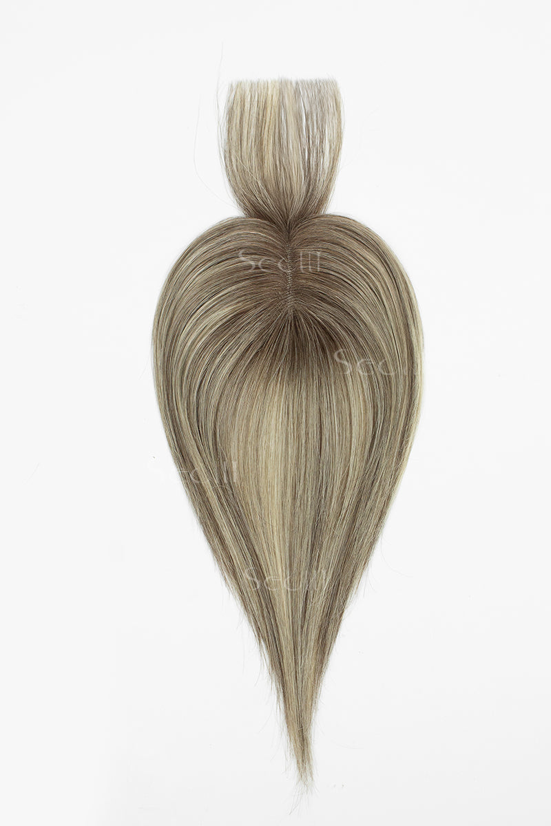 Mona-B hair topper top view showing coverage area