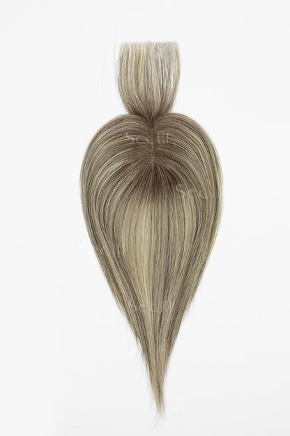 Mona-B hair topper top view showing coverage area