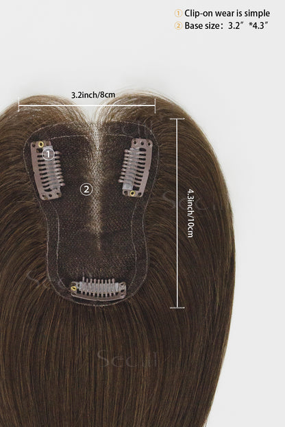 Mona Handmade Human Hair Topper Chocolate Brown 