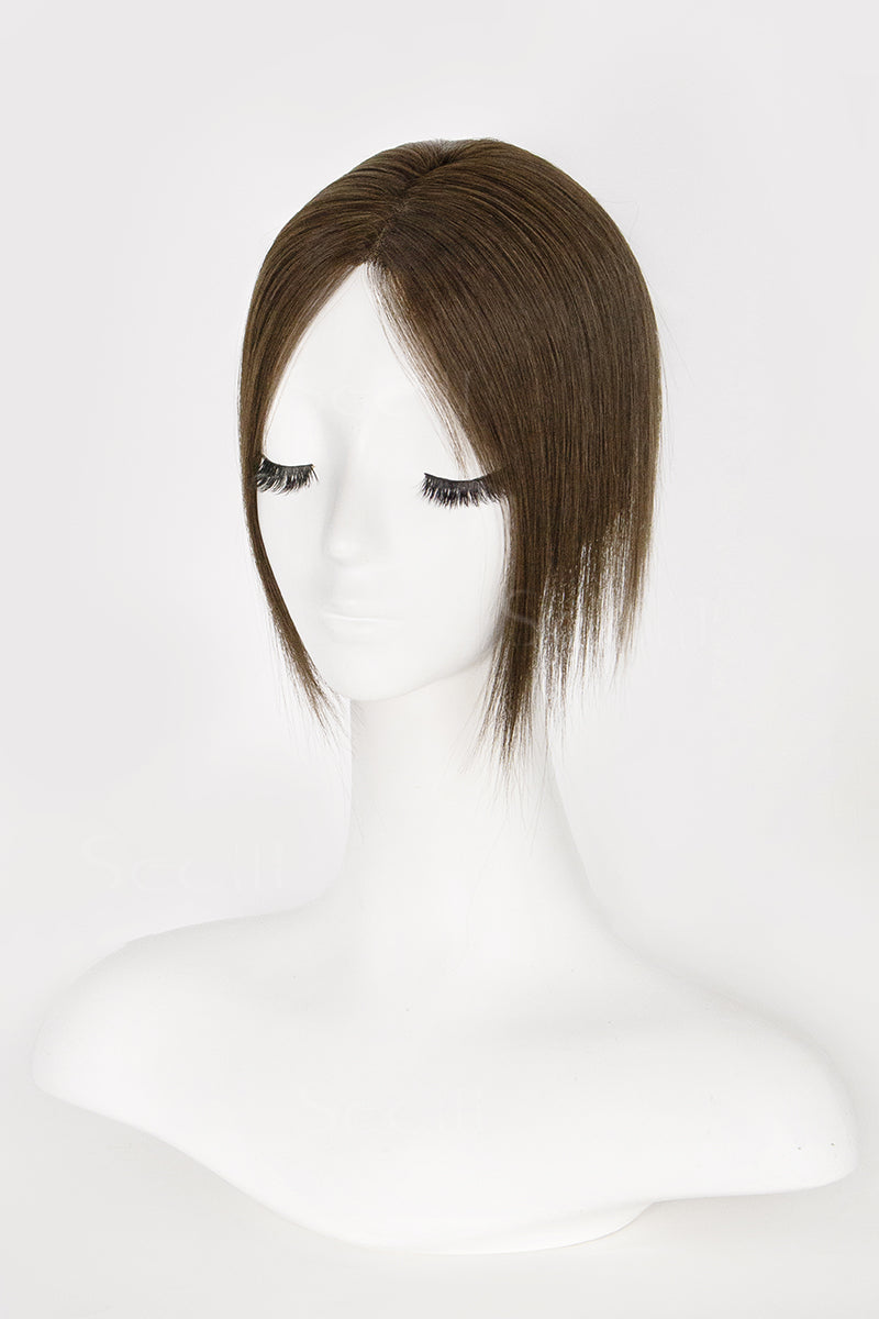 Mona Handmade Human Hair Topper Chocolate Brown 