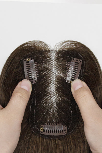 Mona Handmade Human Hair Topper Chocolate Brown 