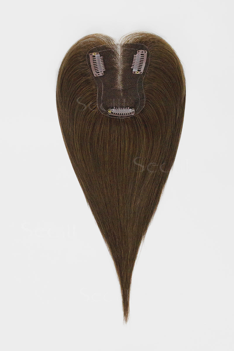 Mona Handmade Human Hair Topper Chocolate Brown 