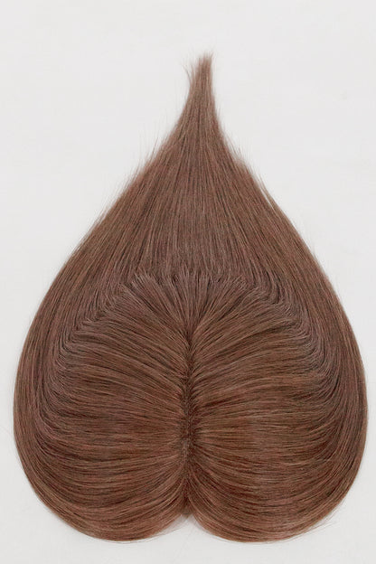Mona Human Hair Topper Dark Auburn Brown 