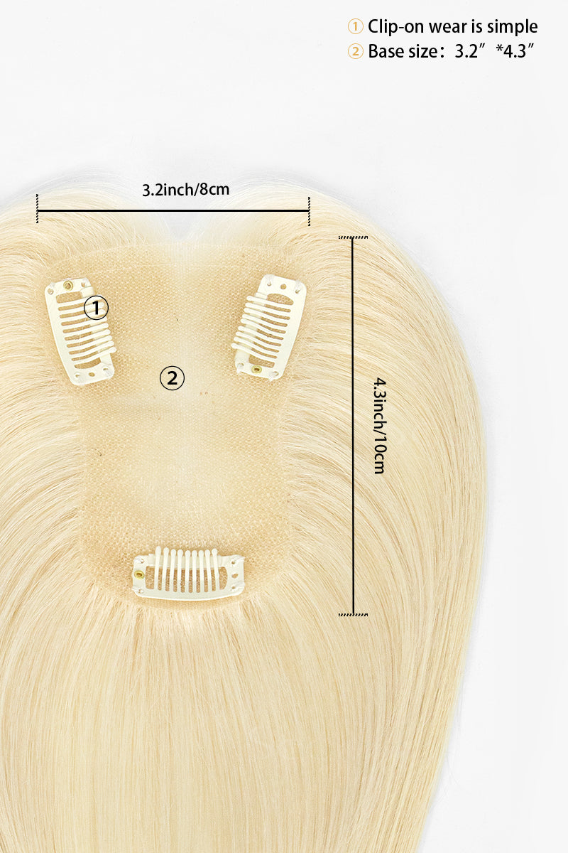 Mona Handmade Human Hair Topper Platinum Blonde 