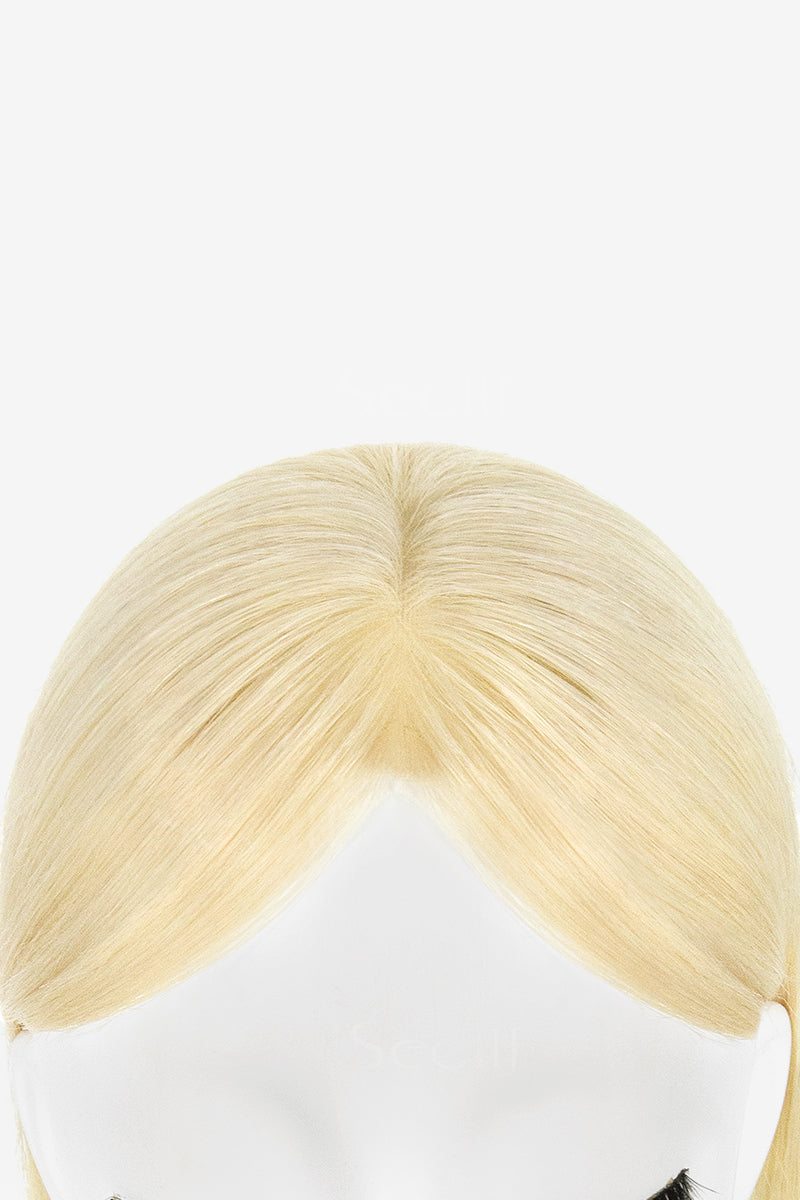 Mona Handmade Human Hair Topper Platinum Blonde 
