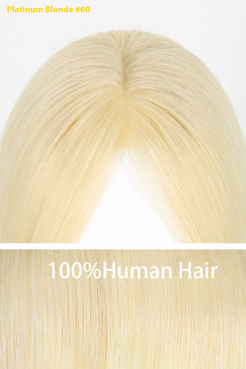 Platinum blonde hair topper with &
