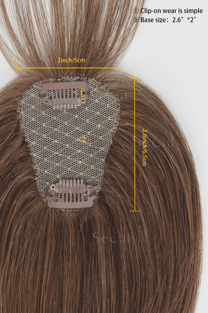 Magic Pixie Topper with Bangs Dark Auburn Brown 