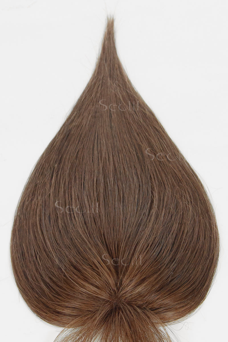 Magic Pixie Topper with Bangs Dark Auburn Brown 