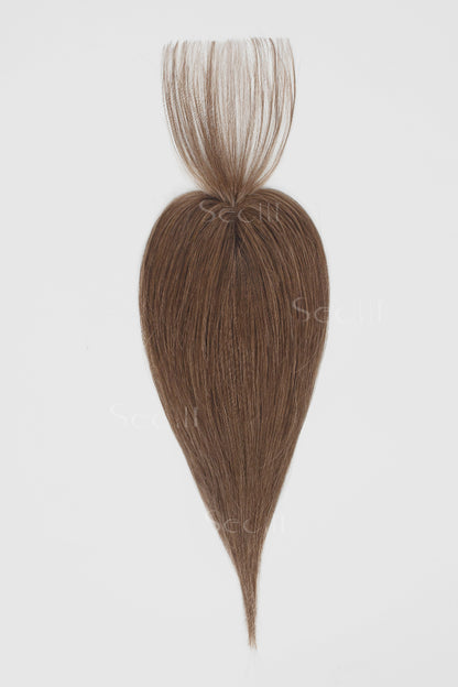 Magic Pixie Topper with Bangs Dark Auburn Brown 