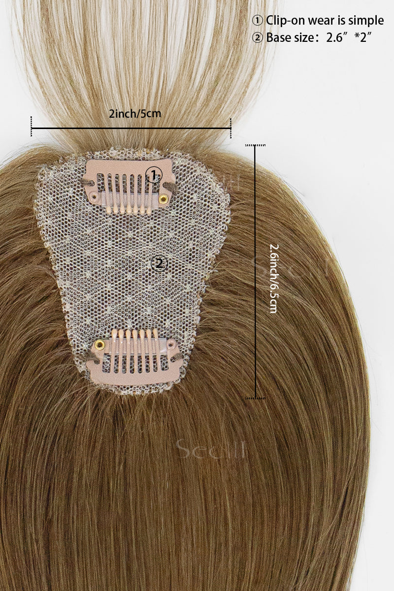 Magic Pixie Topper with Bangs Medium Ash Brown 