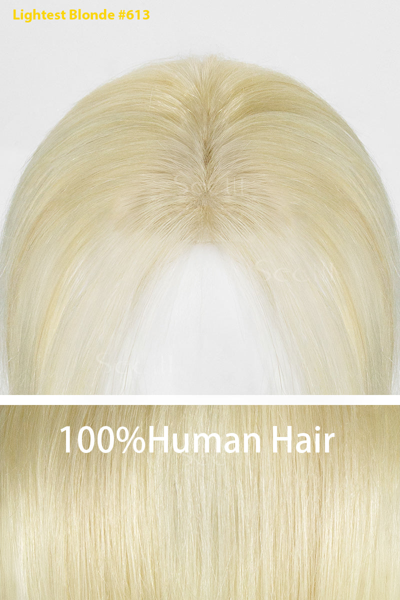 Lightest Blonde hair extension labeled &