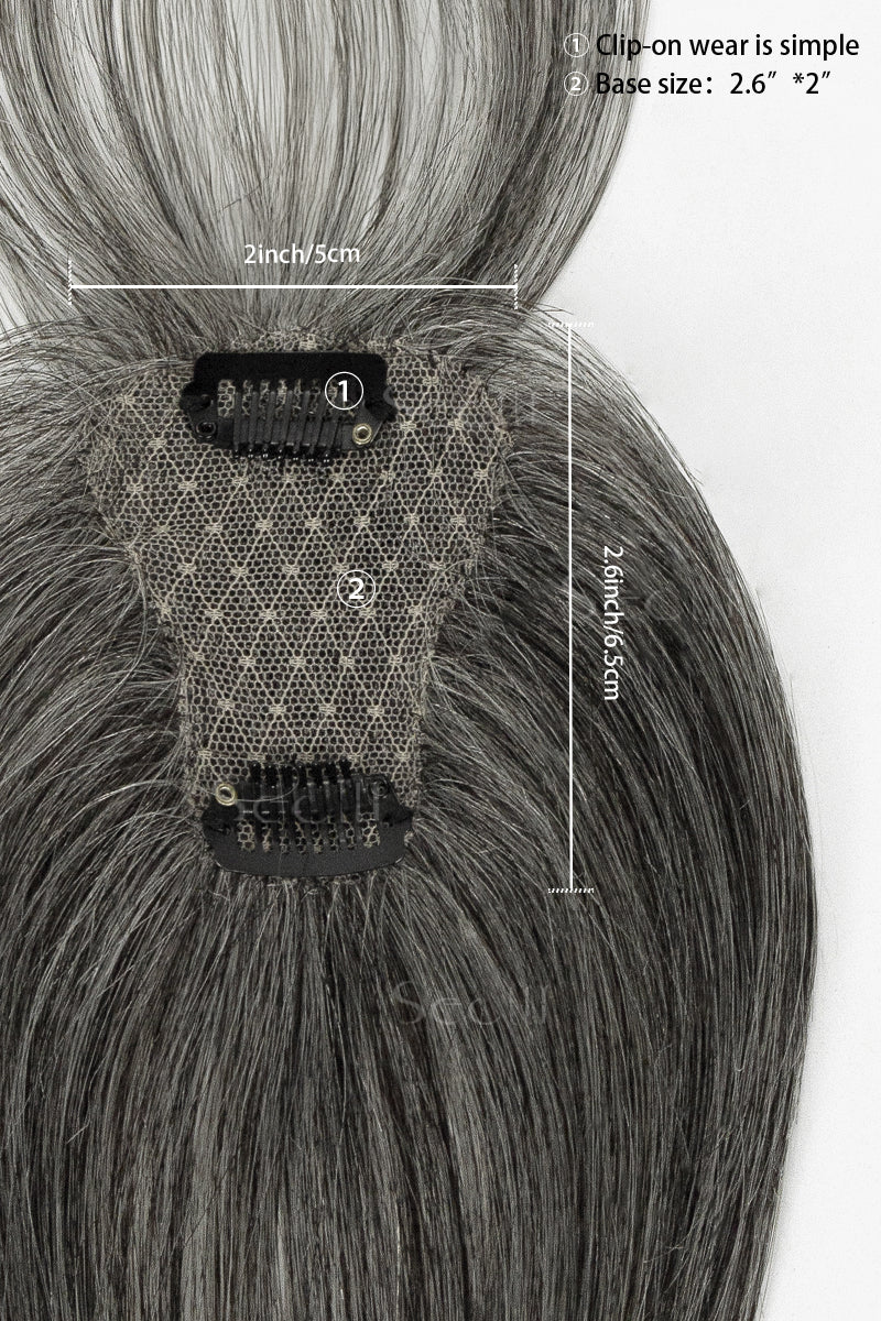 Close-up of a Magic Pixie Topper with Bangs 