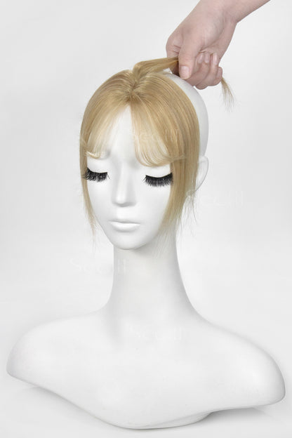Magic Pixie Topper with Bangs Dark Blonde with Light Blonde 