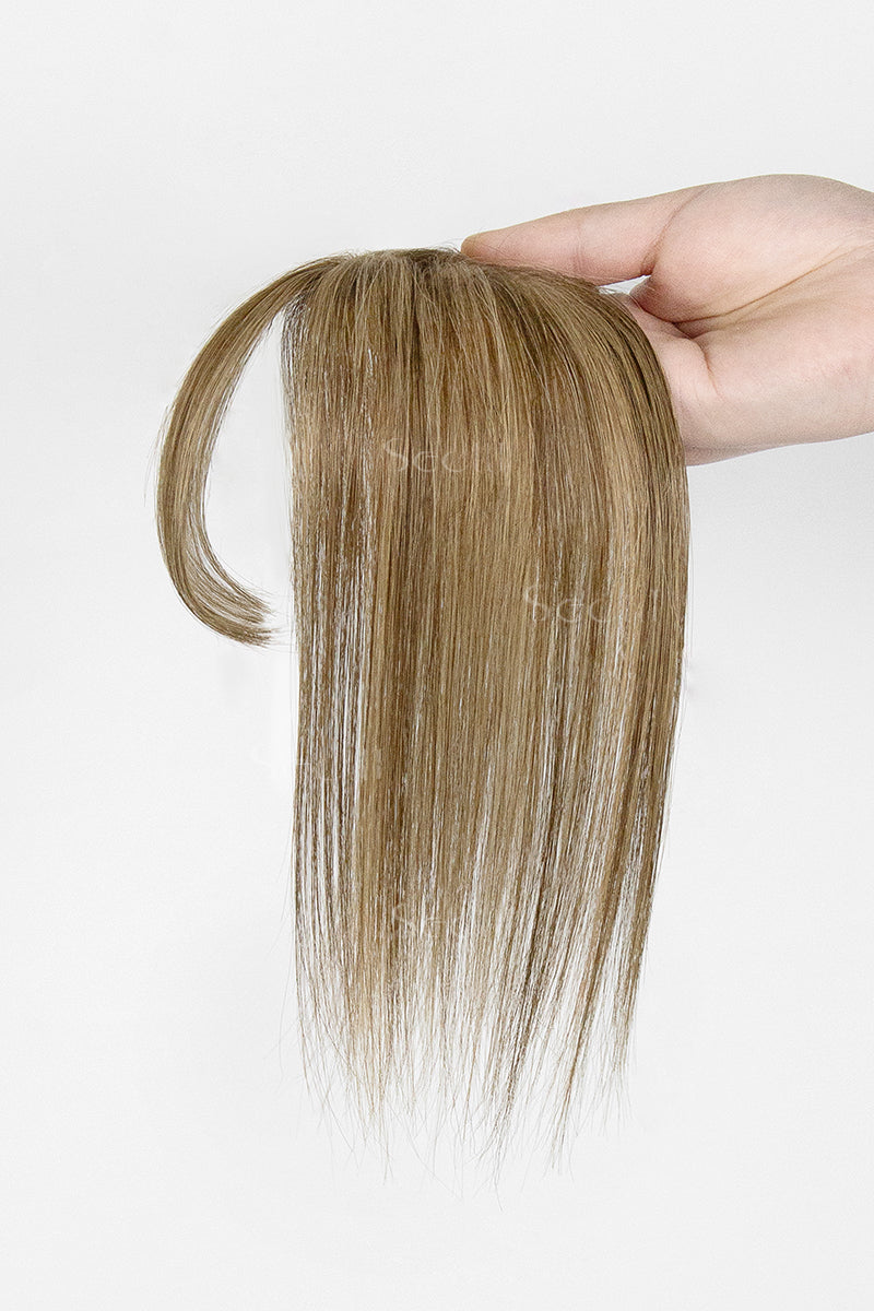 Magic Pixie Topper with Bangs Medium Brown with Warm Highlights 