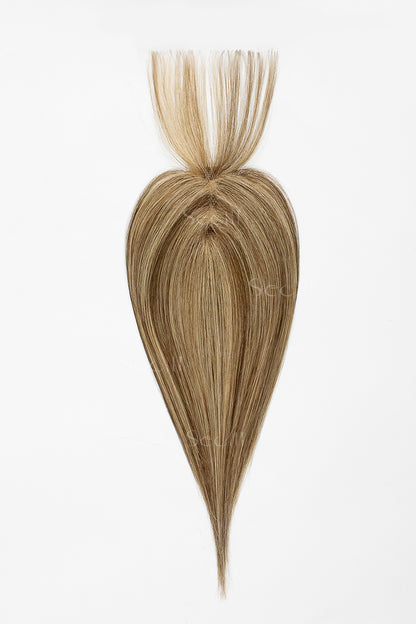 Magic Pixie Topper with Bangs Medium Brown with Warm Highlights 