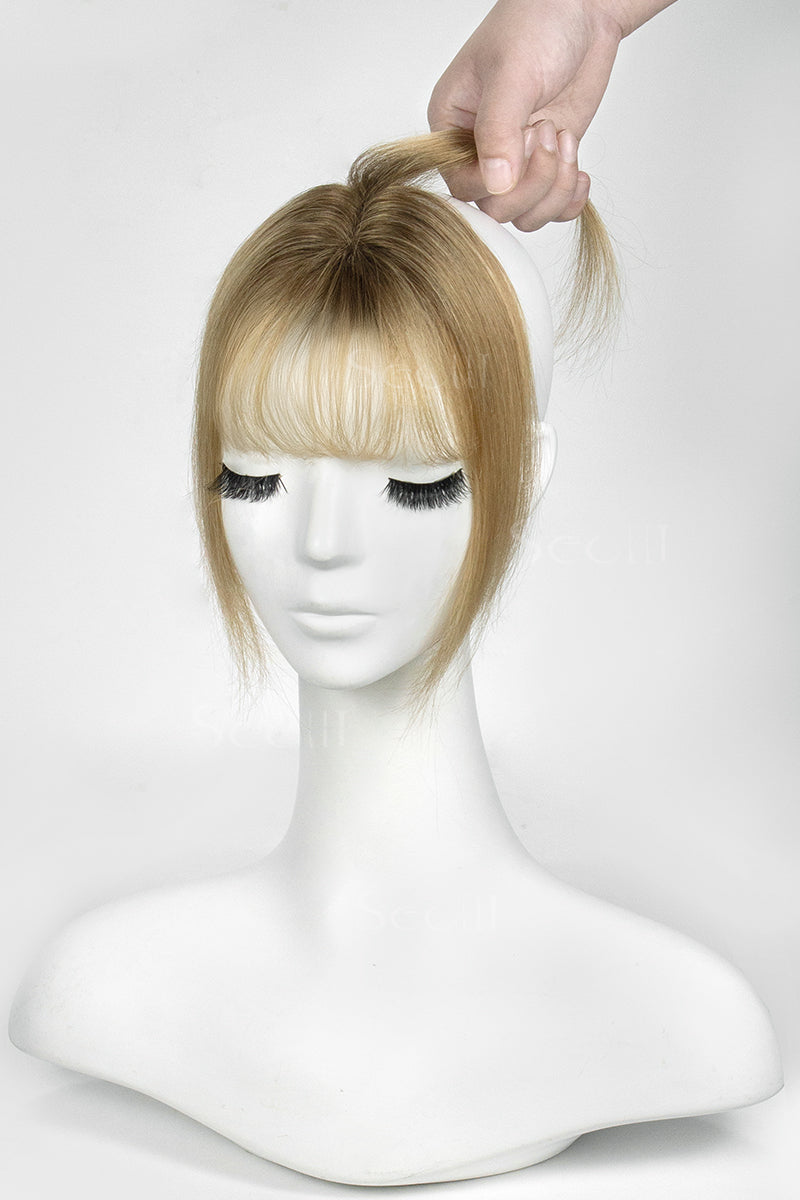 Magic Pixie Topper with Bangs Medium Brown Dark Blonde 