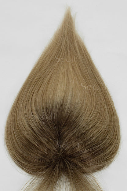 Magic Pixie Topper with Bangs Medium Brown Dark Blonde 