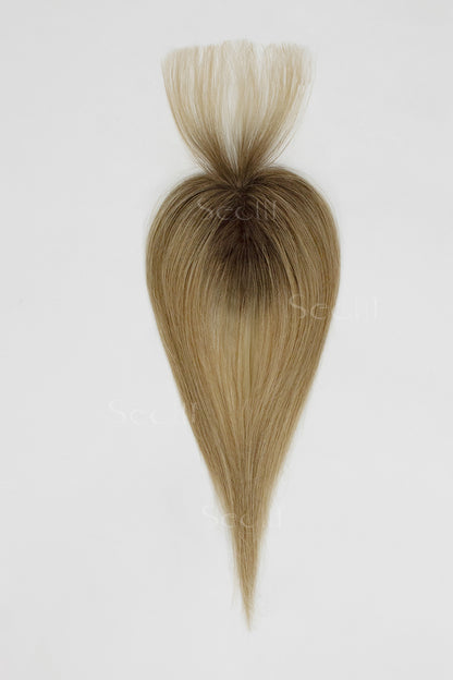 Magic Pixie Topper with Bangs Medium Brown Dark Blonde 