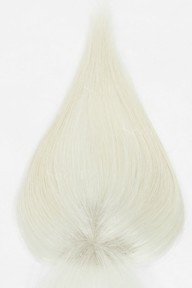 Close-up of light beige Magic Pixie Topper with Bangs 