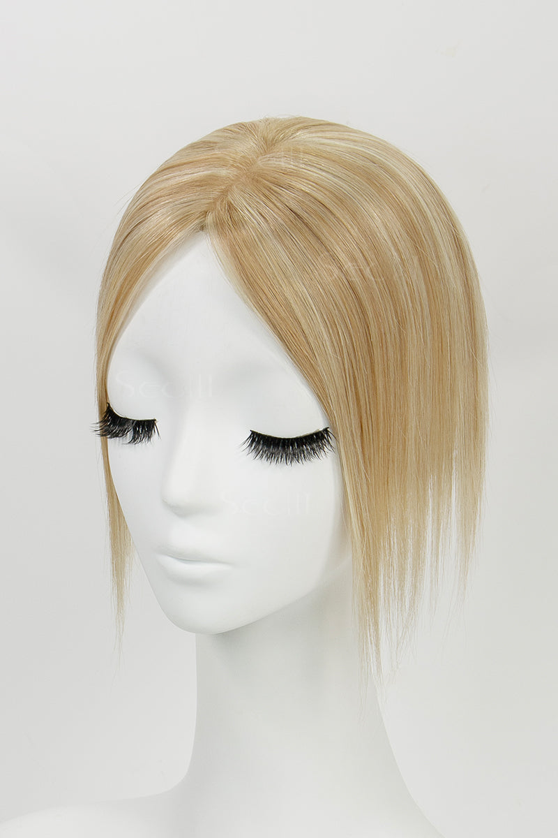 Flavia Silk Top Remy Cheveux Humains Blond Chaud Avec Mèches 