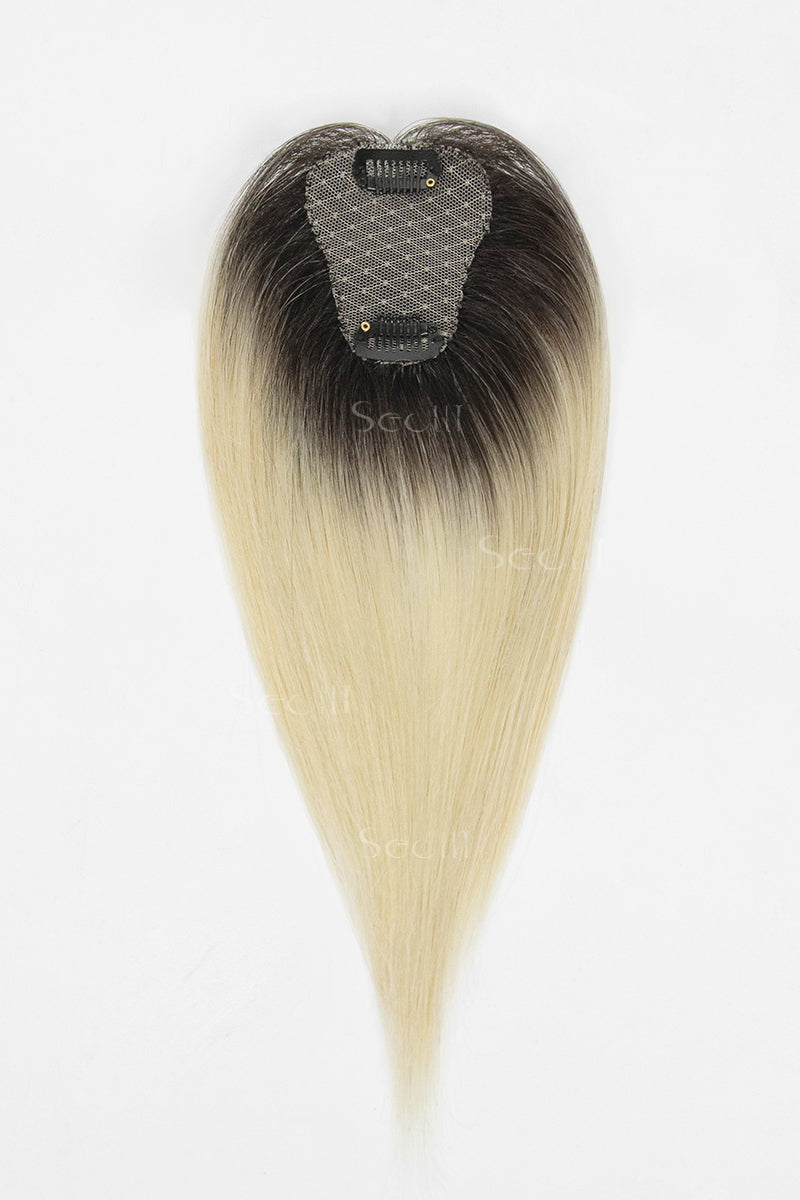 Magic Pixie Topper Natural Black Roots with Lightest Blonde 