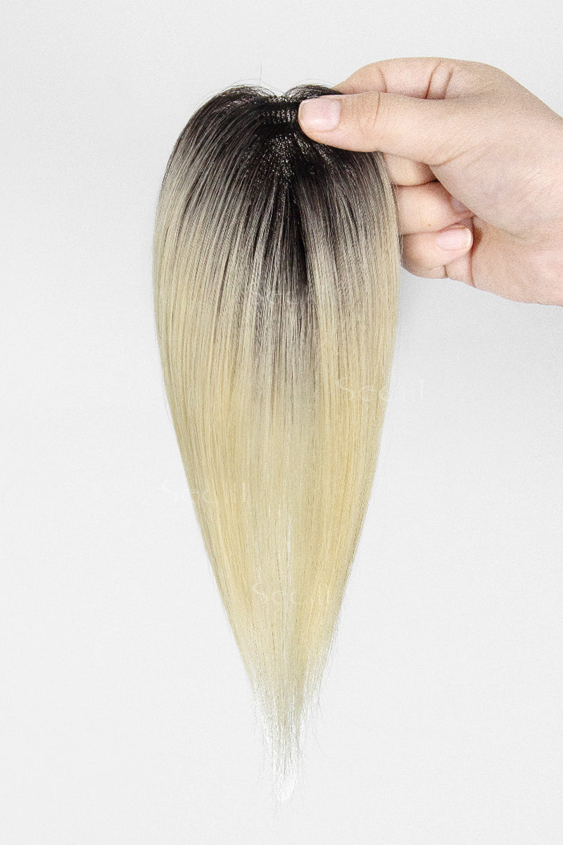 Magic Pixie Topper Natural Black Roots with Lightest Blonde 