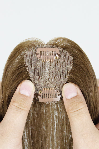 Close-up of a Magic Pixie Topper Medium Ash Brown 